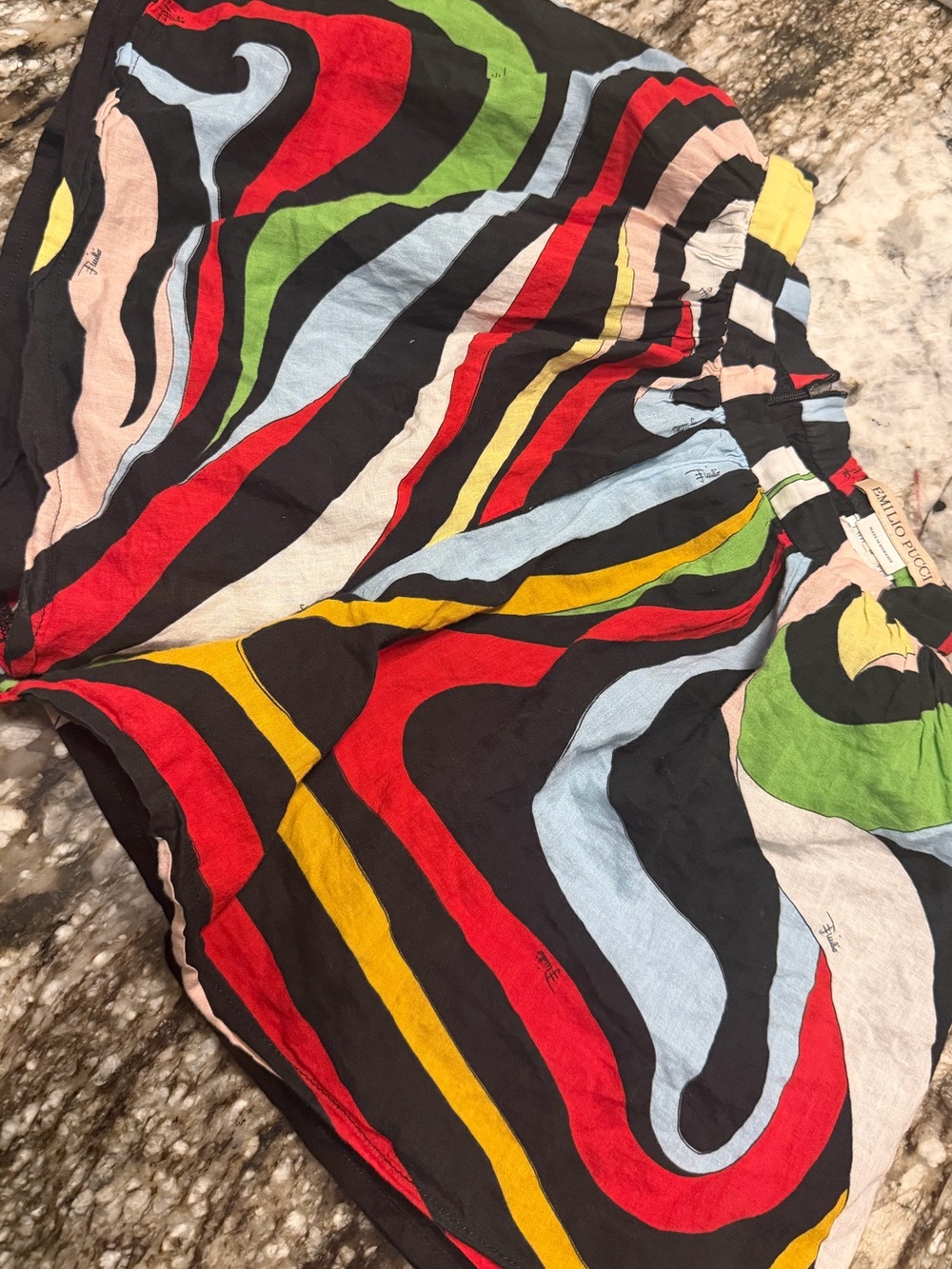 Emilio Pucci Multicolor Swirl Print Kids Shorts